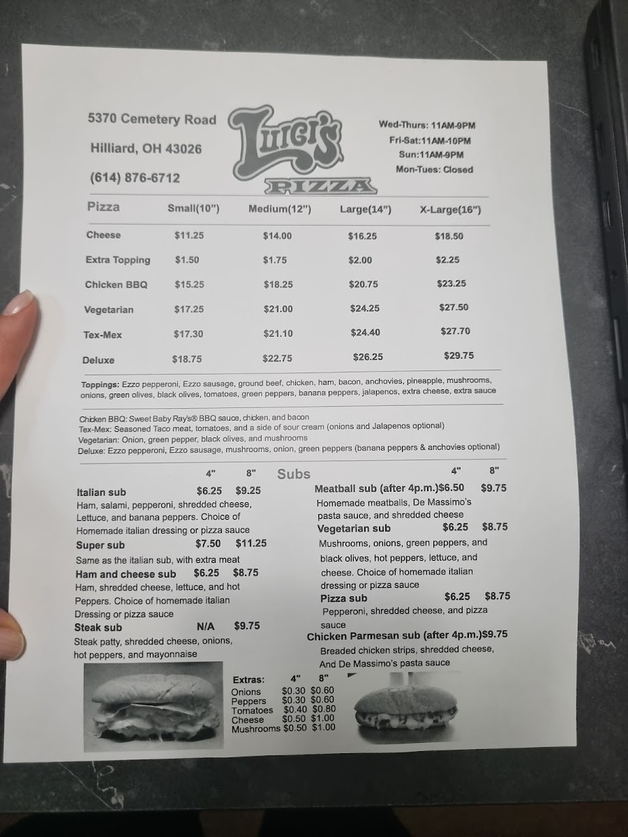 Luigi's Pizza Menu-1